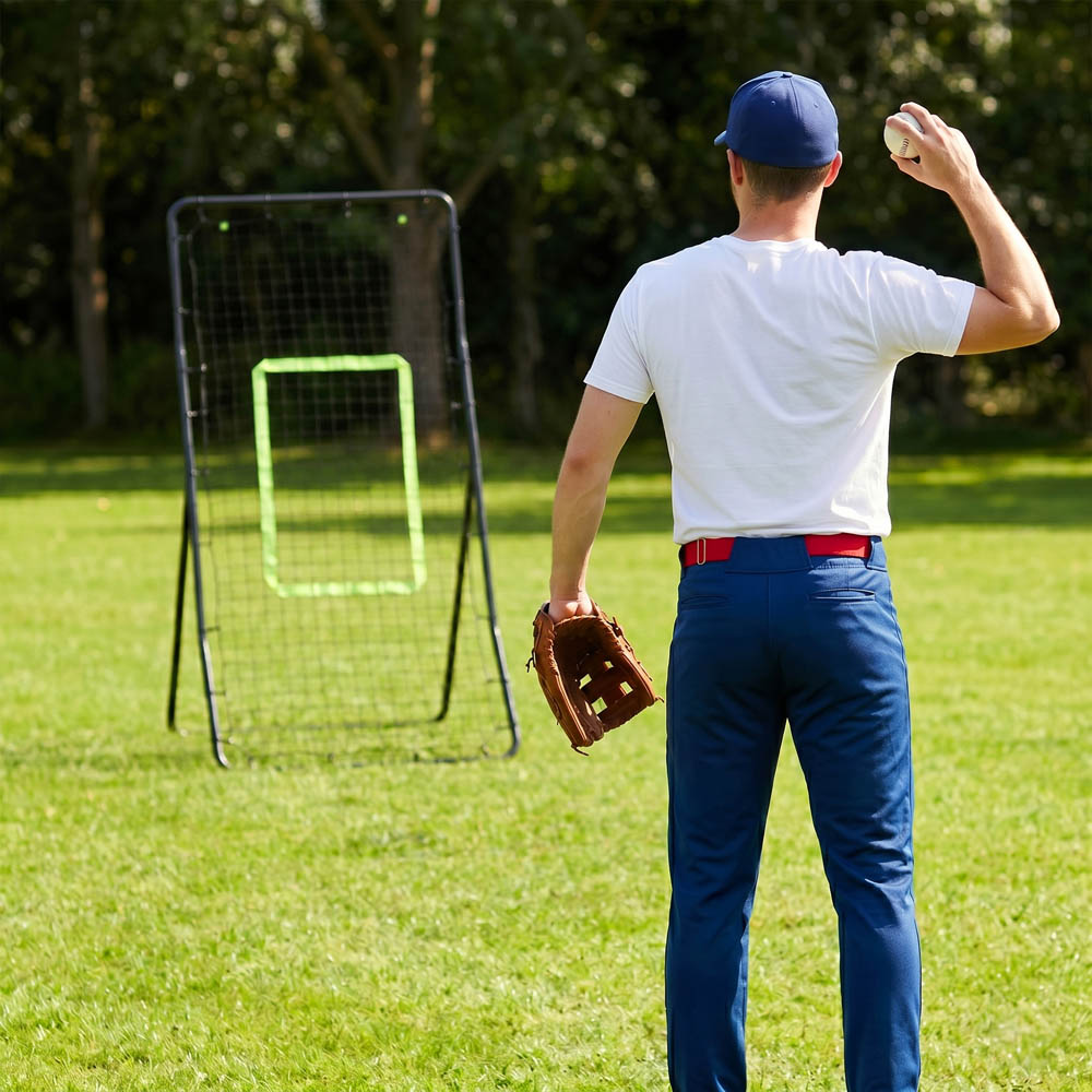 HOMCOM Rebounder Net Target Ball Kickback Baseball Training Equipment Play Image 2