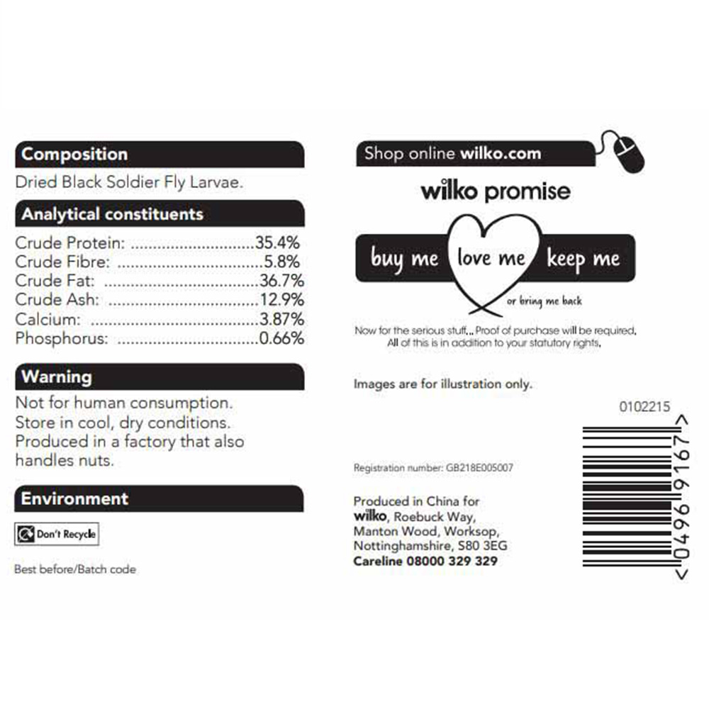 Wilko Wild Bird Dried Calci Worms 500g Image 7