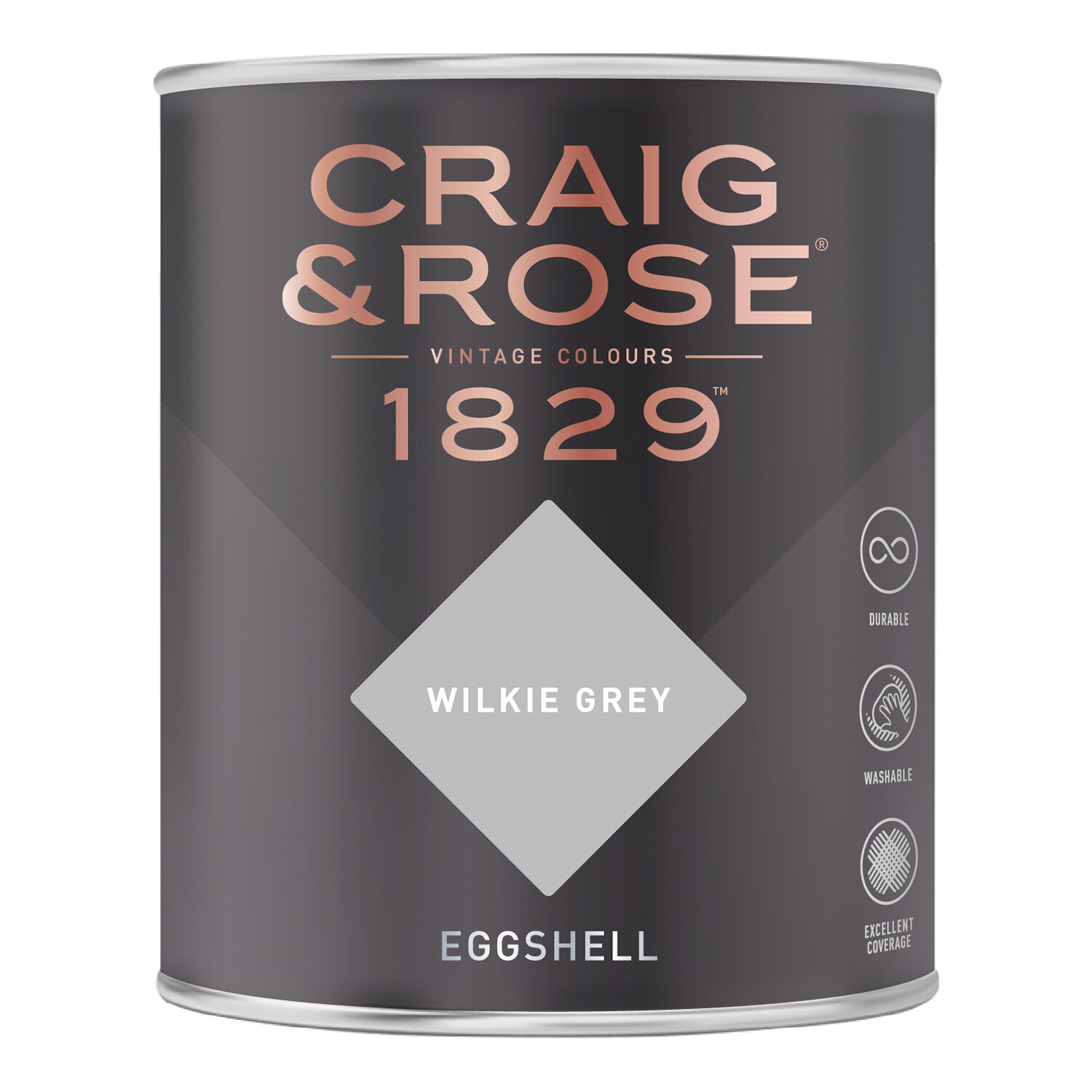 Craig and Rose Eggshell Paint - Wilkie Grey Image 2