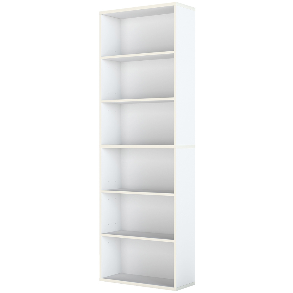 Levede White 6-Tier Slim Bookshelf Image 2