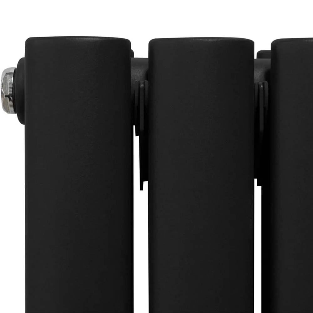 Monster Shop 3340 BTU Black Oval Mirror Radiator and Valves 1800 x 380mm Image 4