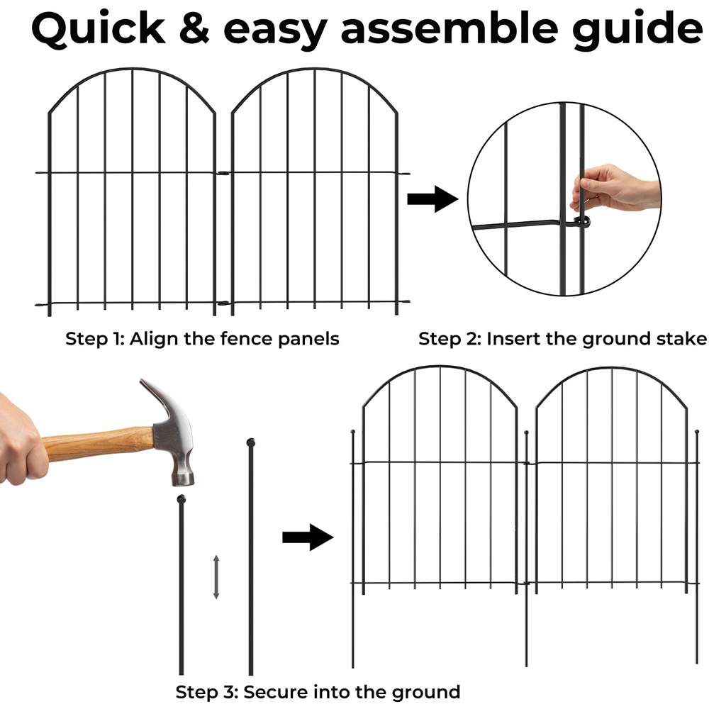 Levede Metal Animal Barrier Garden Fence 43 x 33cm 10 Pack Image 6