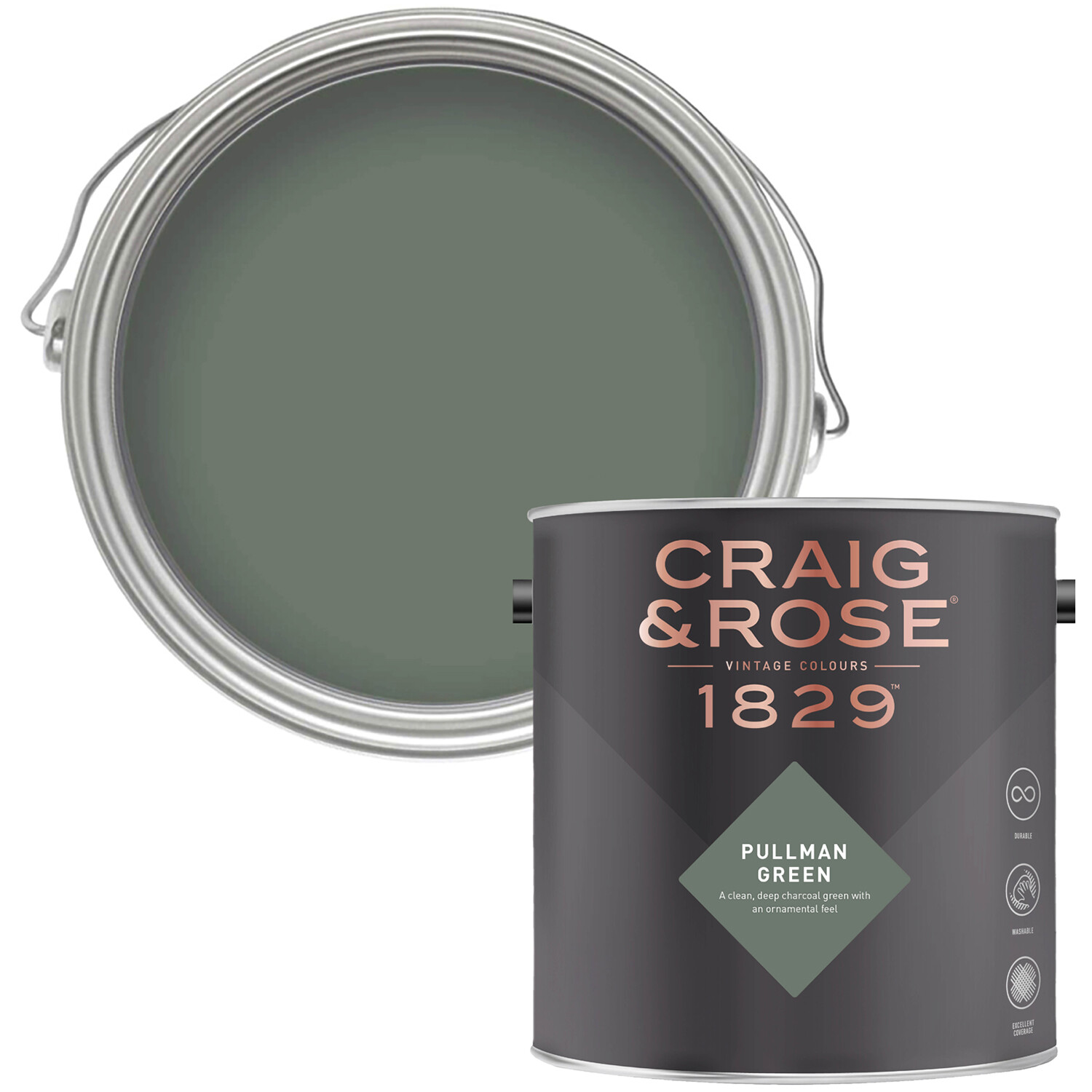Craig and Rose Eggshell Paint - Pullman Green Image 1