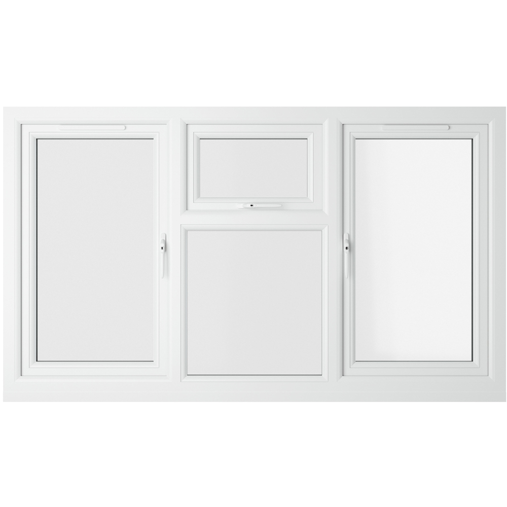 Crystal Black and White LH and RH Side Hung and Top Centre Clear Triple Glazed Window 1770 x 965mm Image 3
