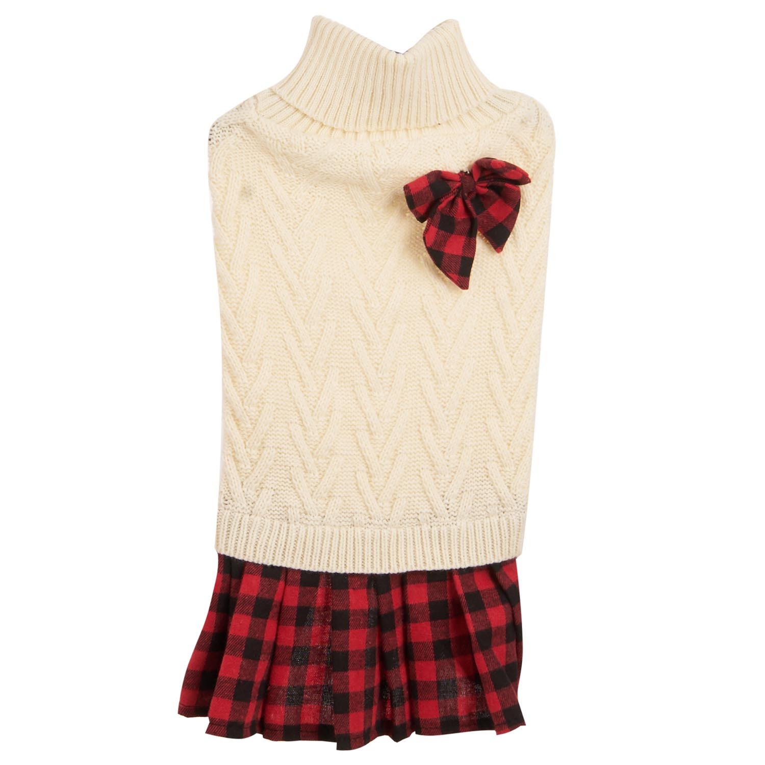 Winter Jumper Pet Dress - Cream / 40cm Image 1