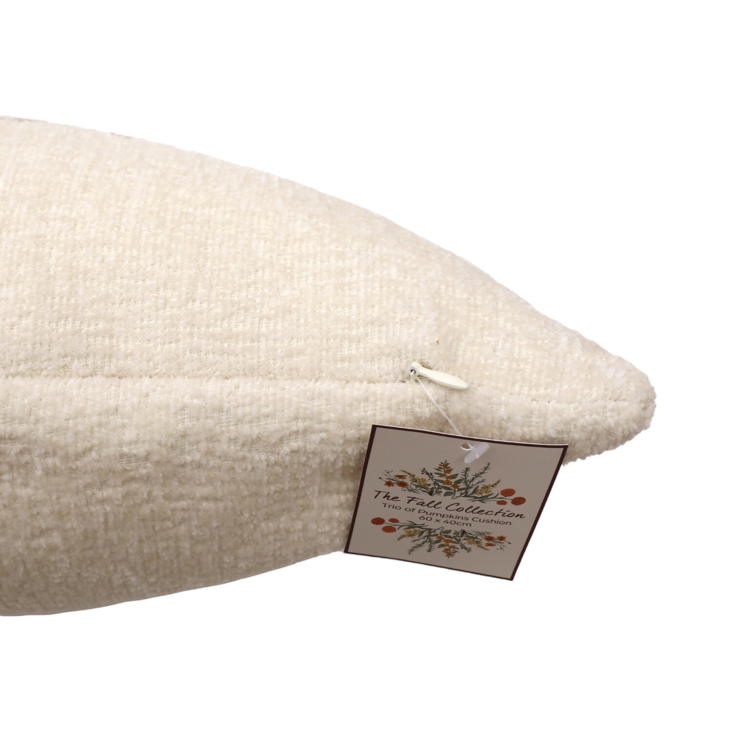 Set of 3 Pumpkins Cushions Cream and Orange Image 3