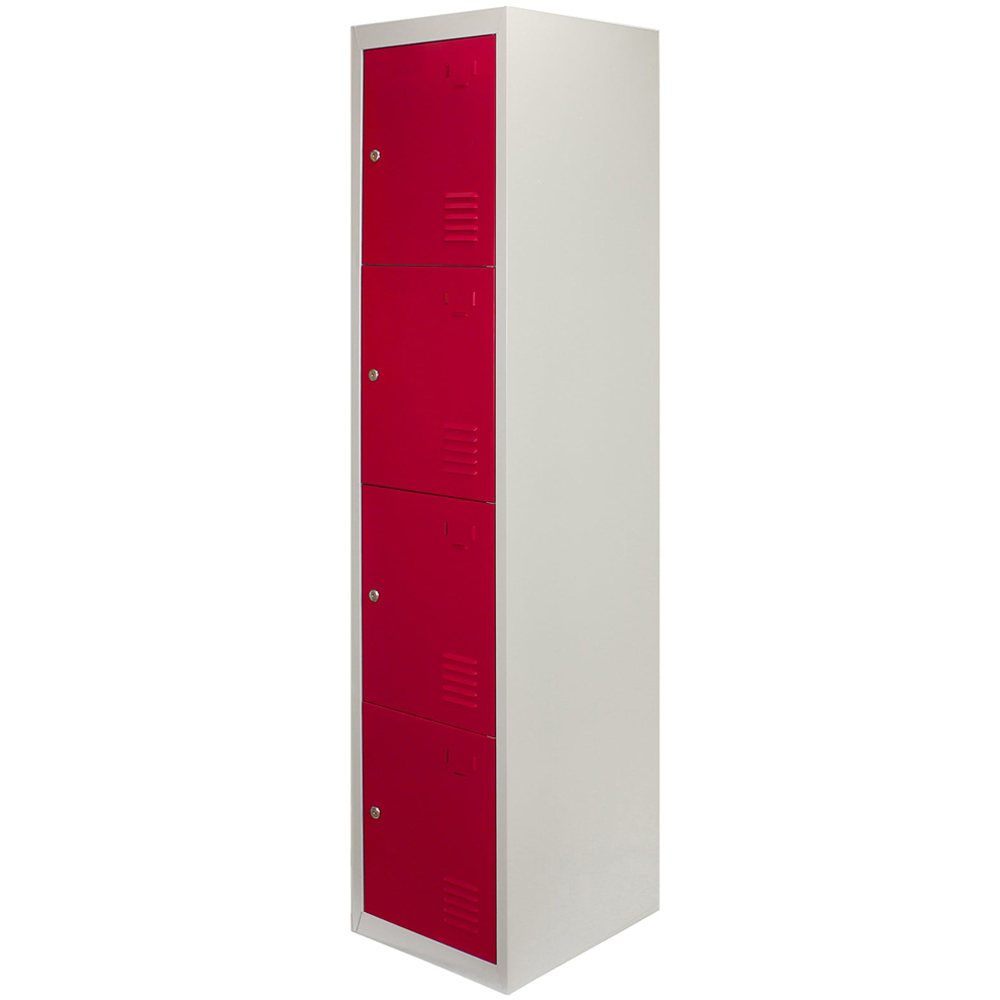 MonsterShop 4 Door Red Metal Storage Locker Image 3