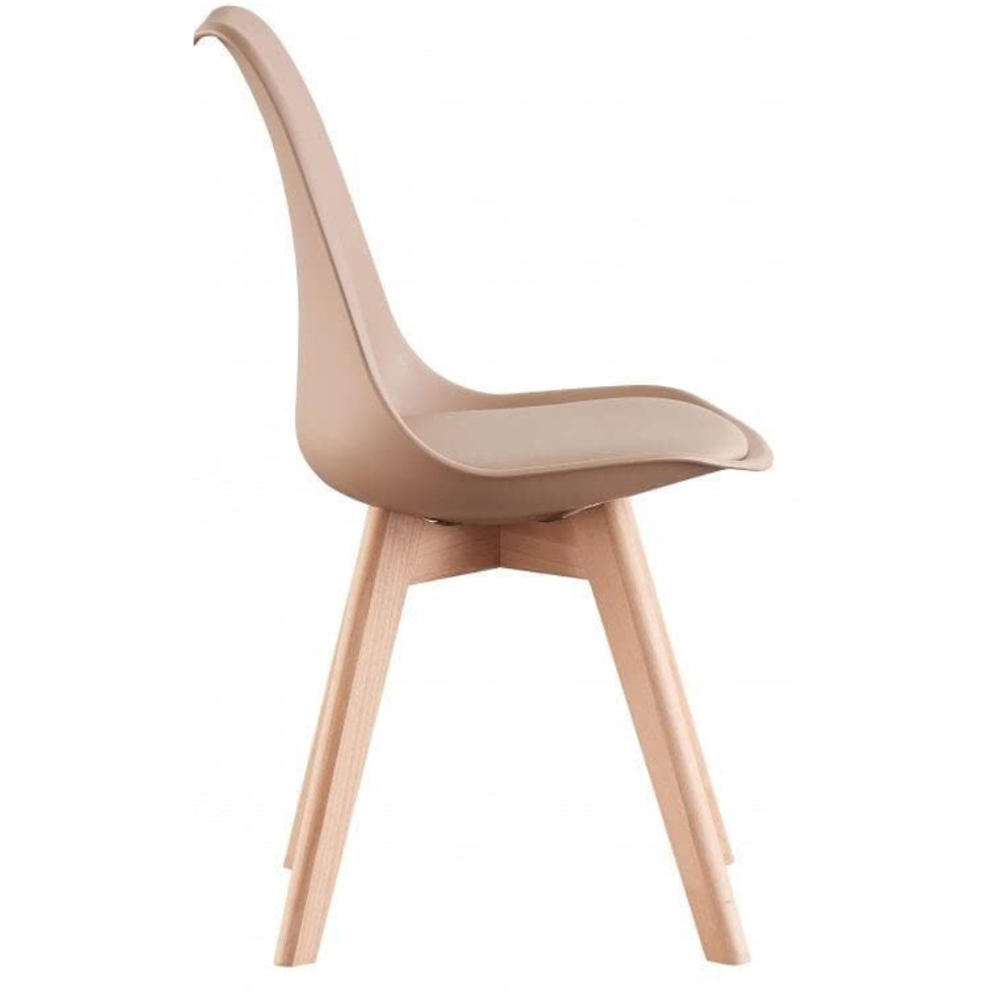 Life Interiors Lorenzo Vanilla Faux Leather Plastic Dining Chairs Set of 2 Image 2