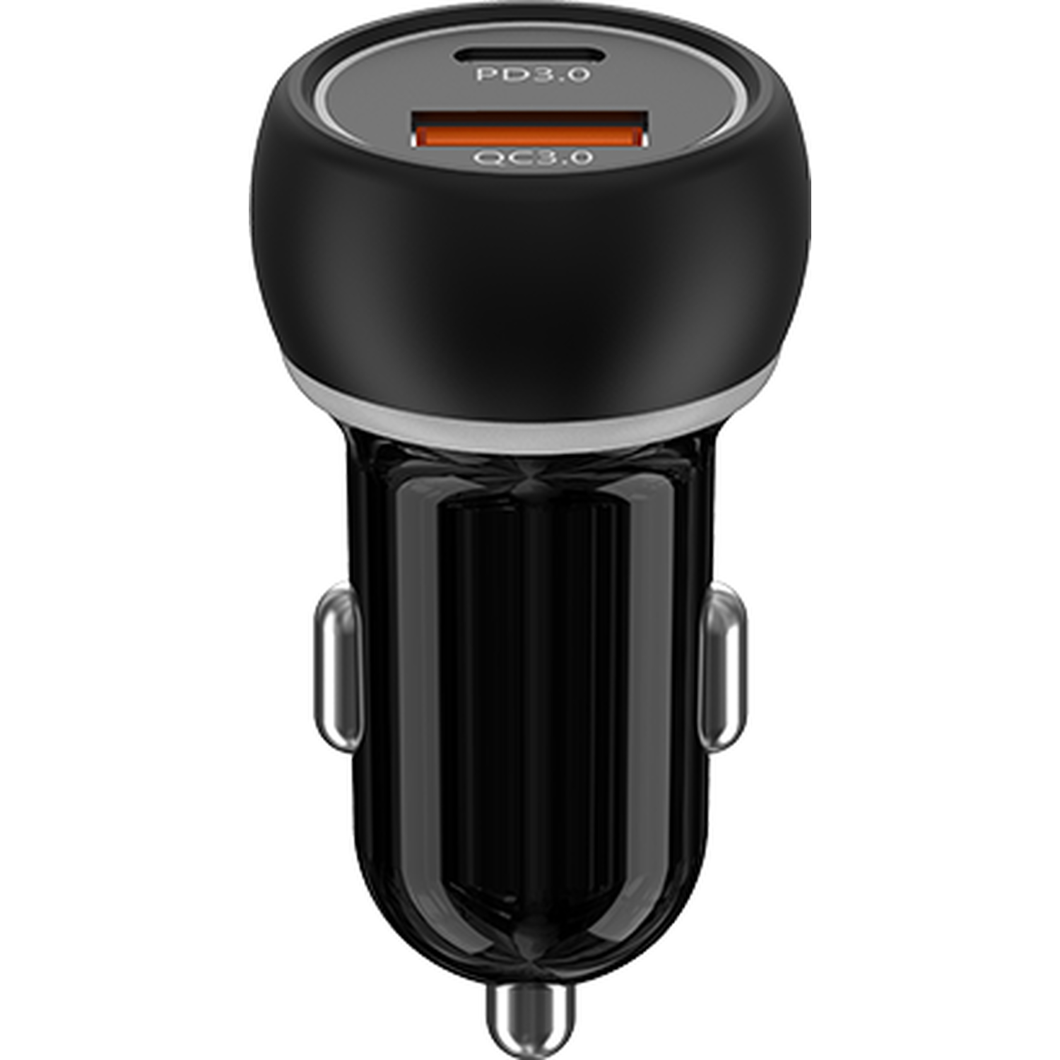 Light Up Duel Car Charger - Black Image 3