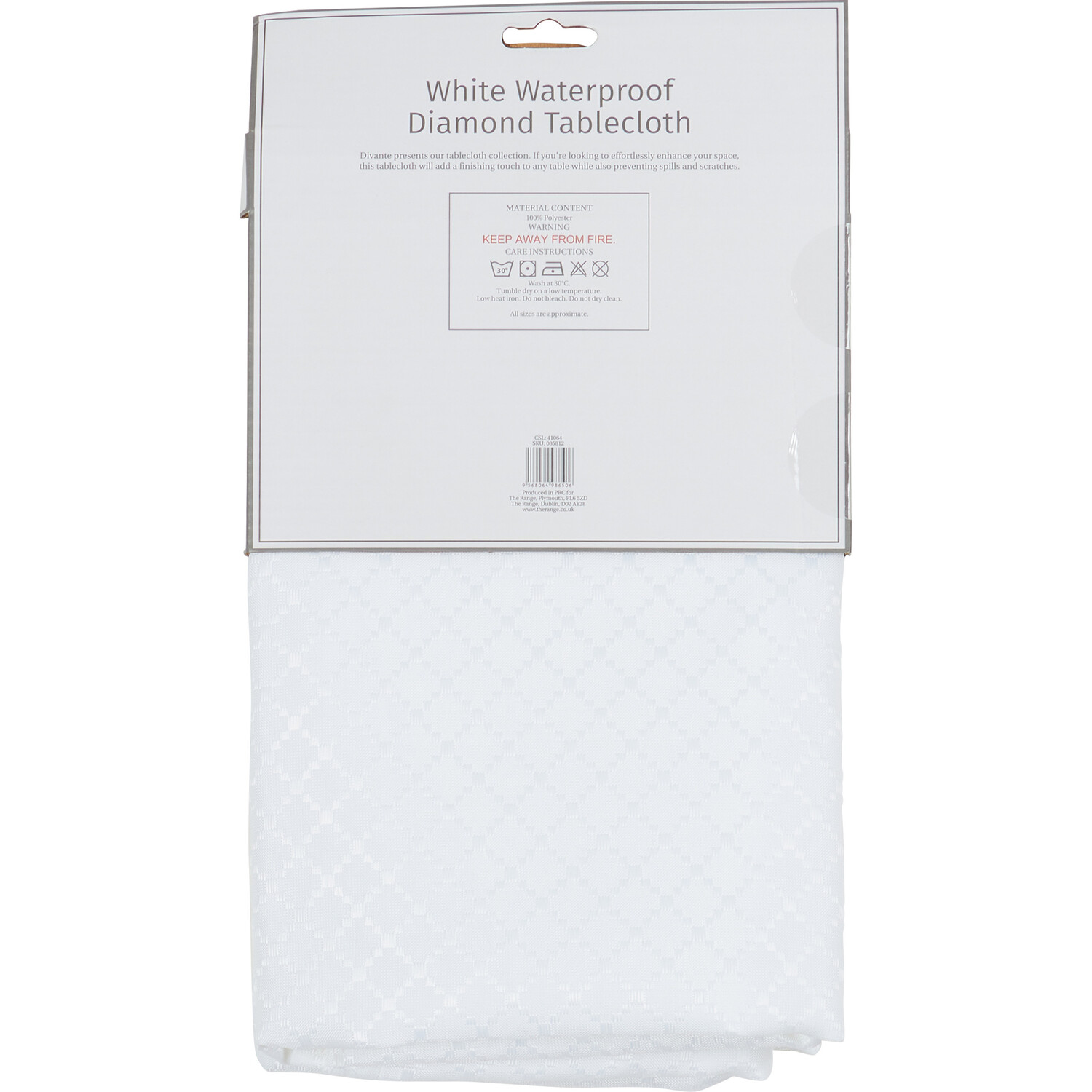 Divante Waterproof Diamond Tablecloth - White Image 2