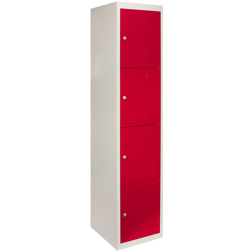 MonsterShop 4 Door Red Metal Storage Locker Image 2