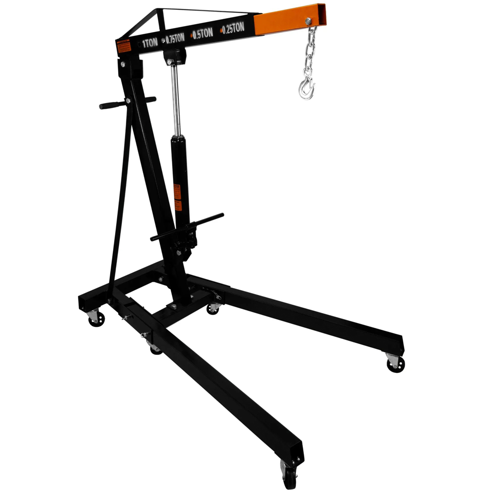 MonsterShop Black and Orange Hydraulic Engine Crane and Load Leveller 1 Tonne Image 2