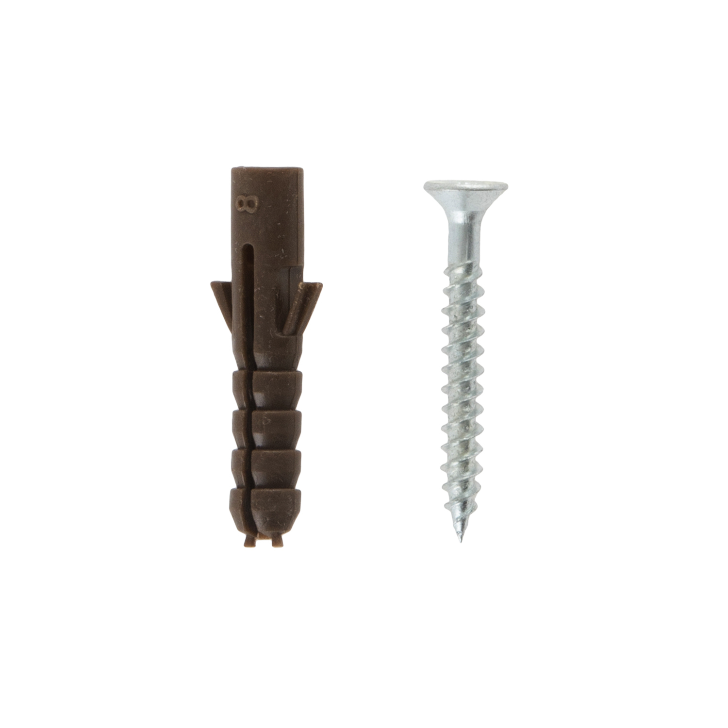 Hiatt Brown Wall Plugs with Screws 30 Pack Image 2