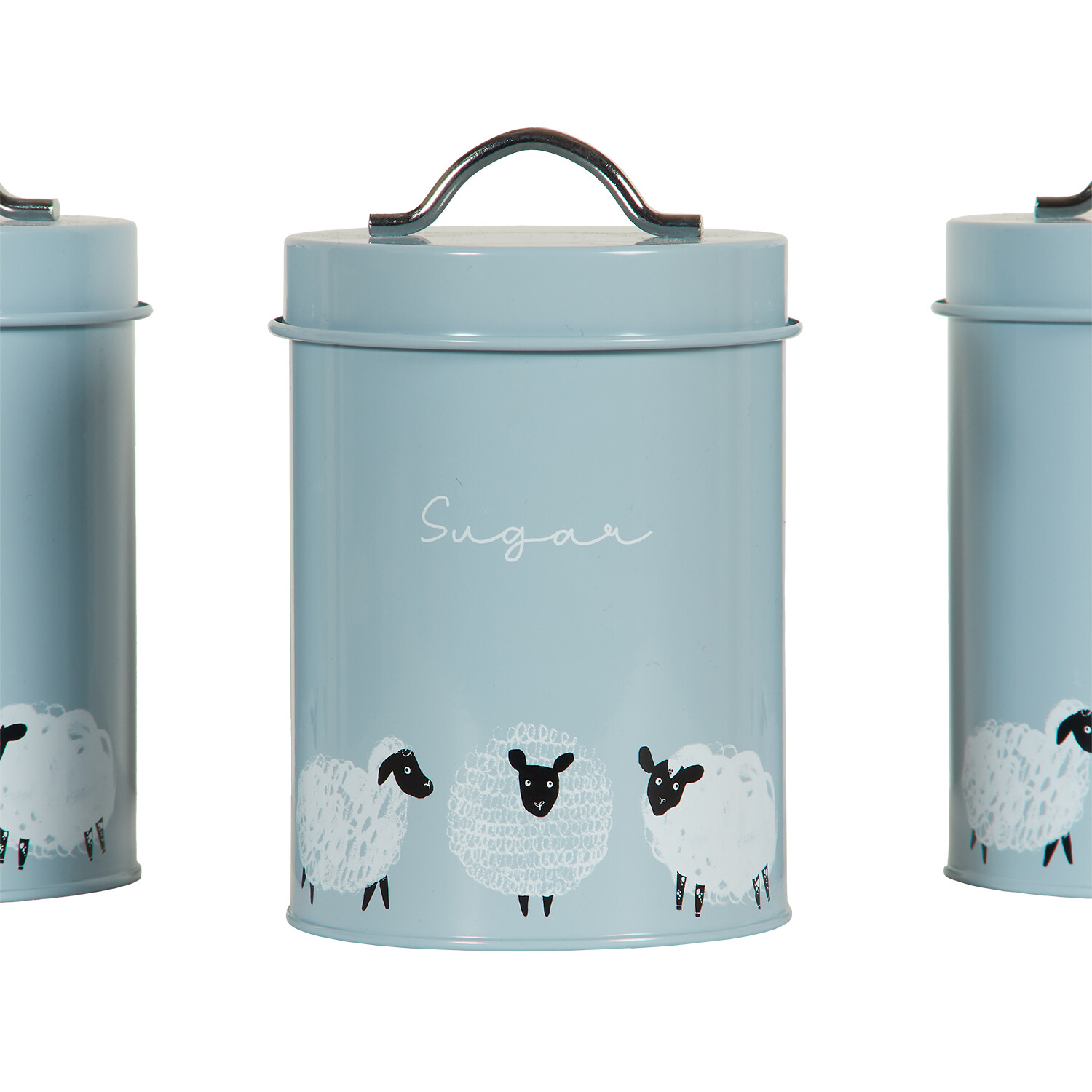 Set of 3 Highland Flock Storage Canisters - Grey Image 2