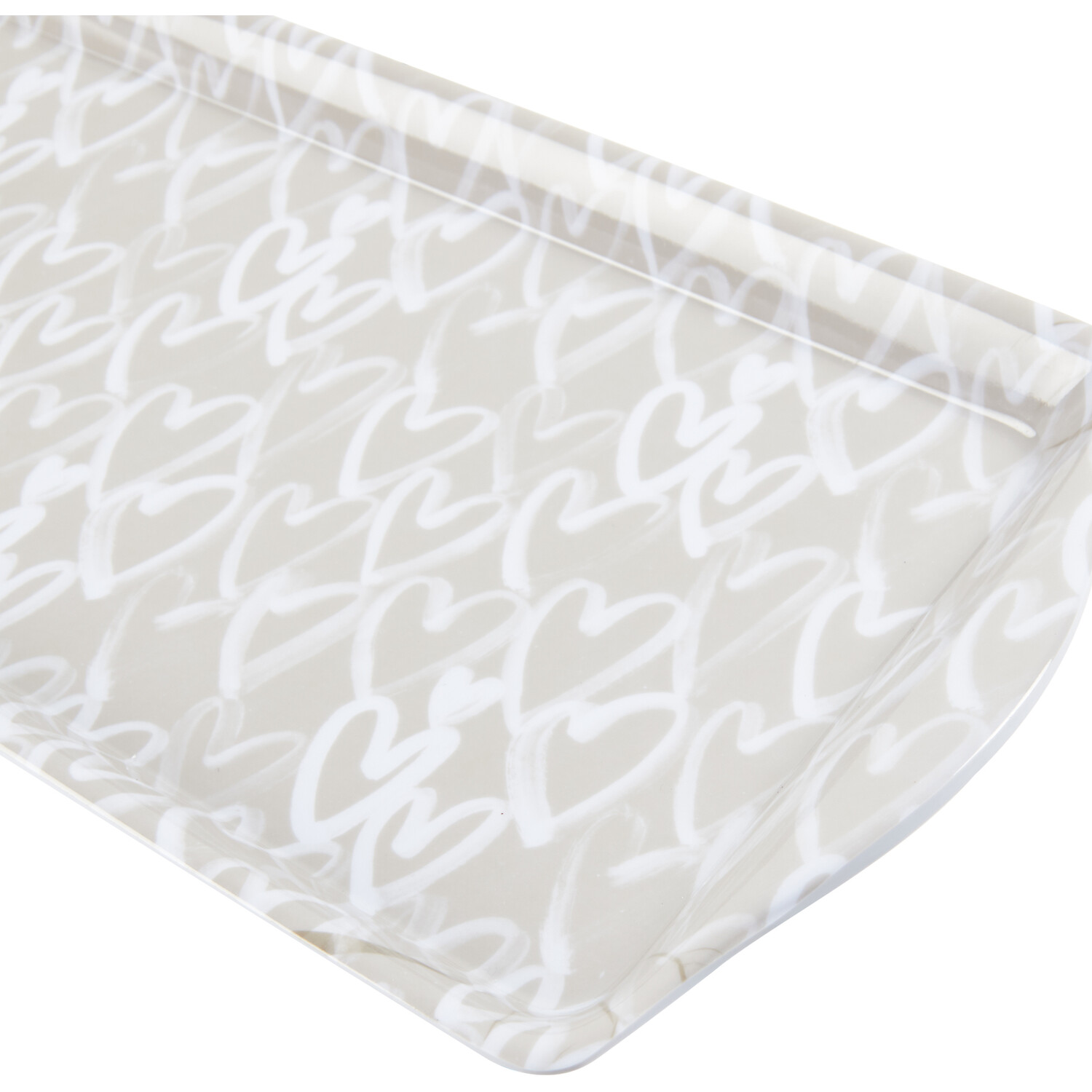 Gold Heart Drinks Tray - Grey Image 2