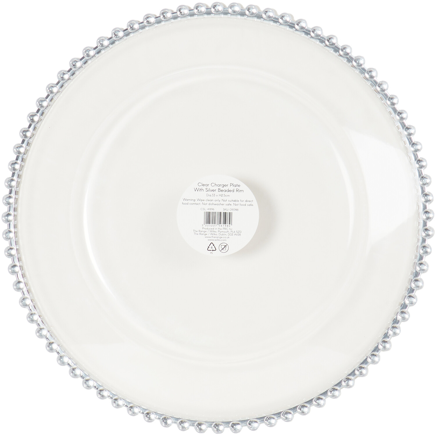 13" Charger Plate with Metallic Rim - Silver Image 4