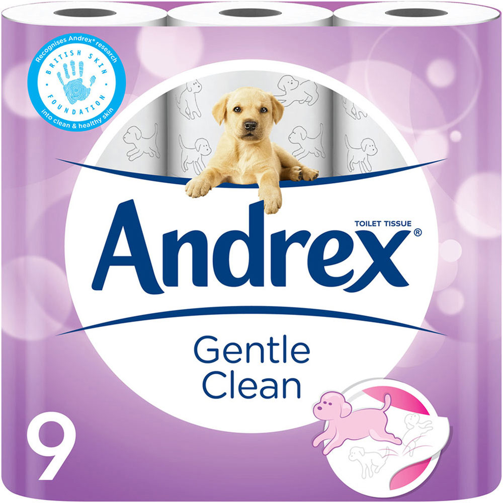 Andrex Gentle Clean Toilet Rolls 9 Pack 2 Ply Image 2