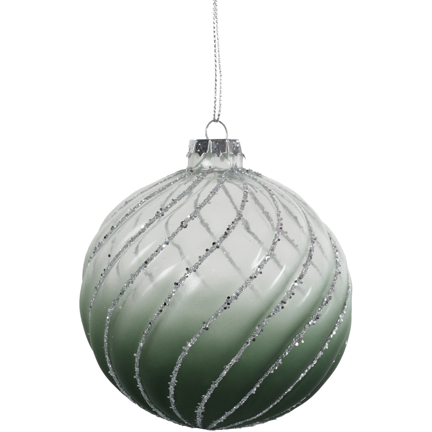 Mistletoe Cottage Green Ombre Christmas Bauble Image 1