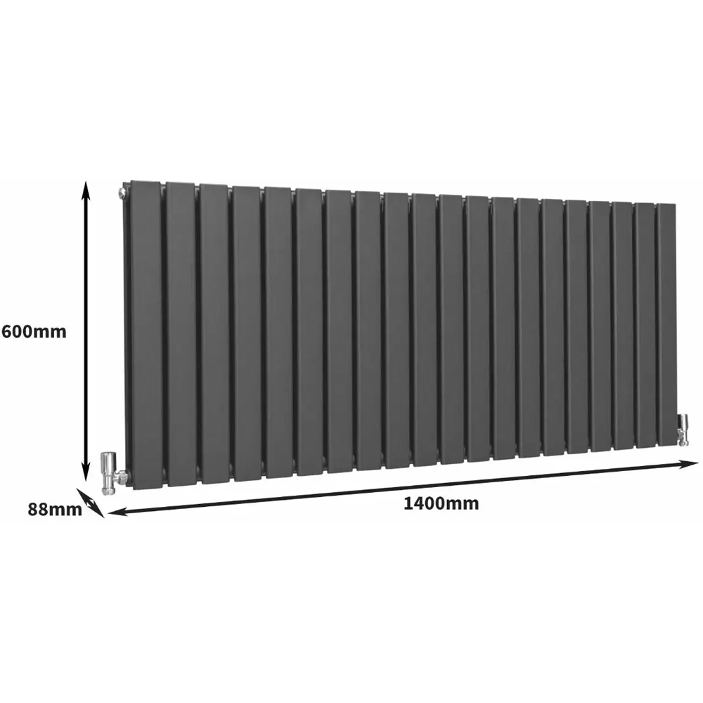 MonsterShop Anthracite Grey Flat Radiator 600 x 1400mm Image 6
