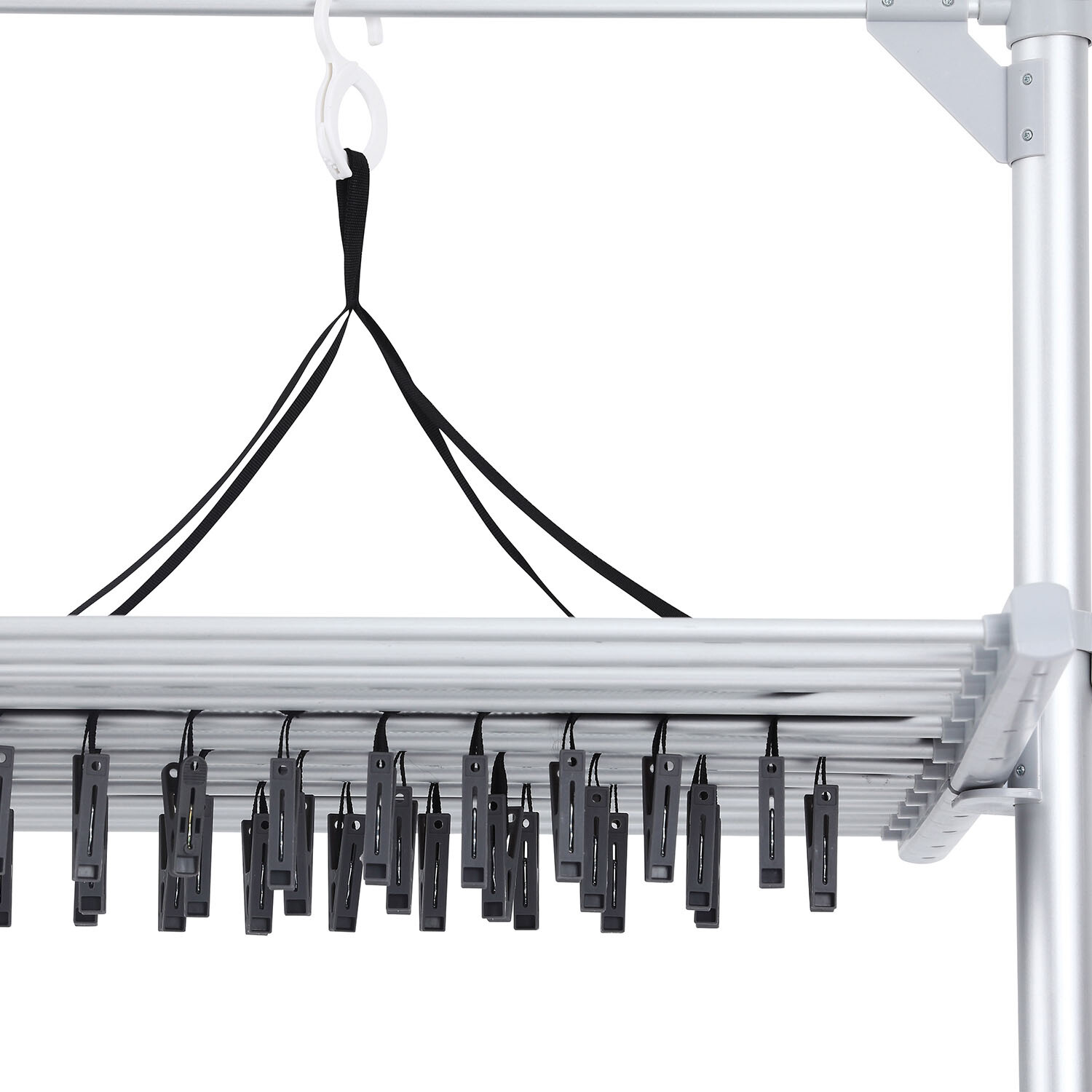 Mesh Airer with 30 Pegs - Silver Image 4