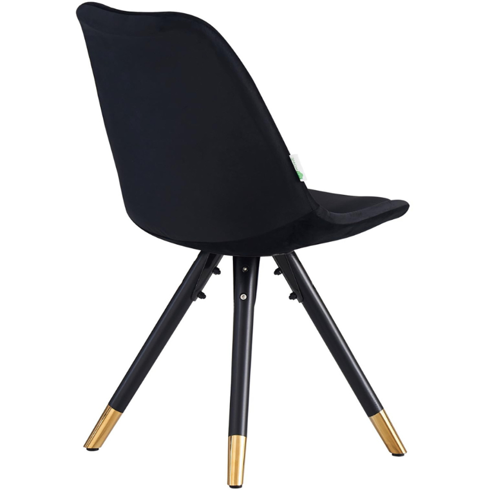 Life Interiors Sofia Black Velvet Upholstered Dining Chair Image 2