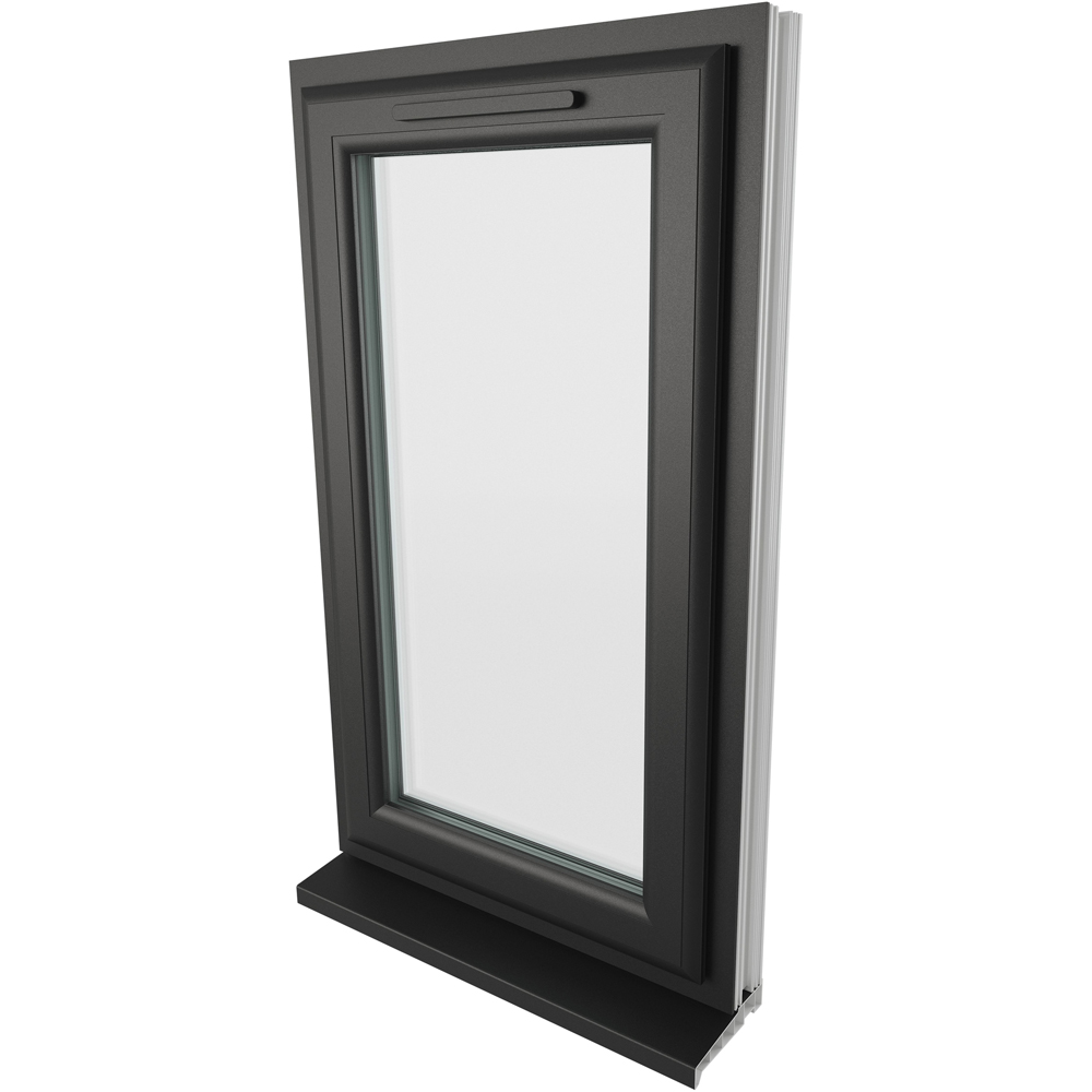 Crystal Black and White LH Side Hung Clear Triple Glazed Window 610 x 1190mm Image 4