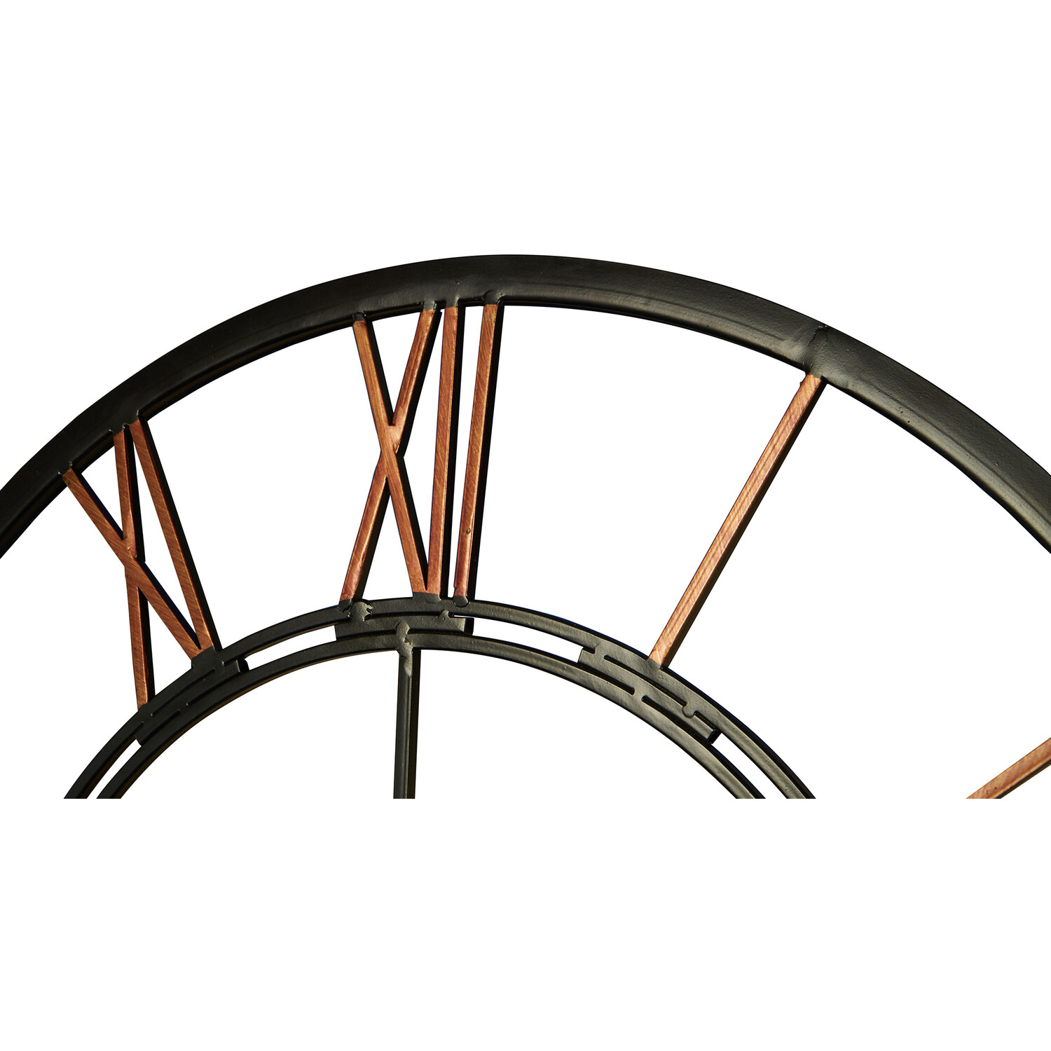 Black Iron Round Wall Clock 70cm Image 4