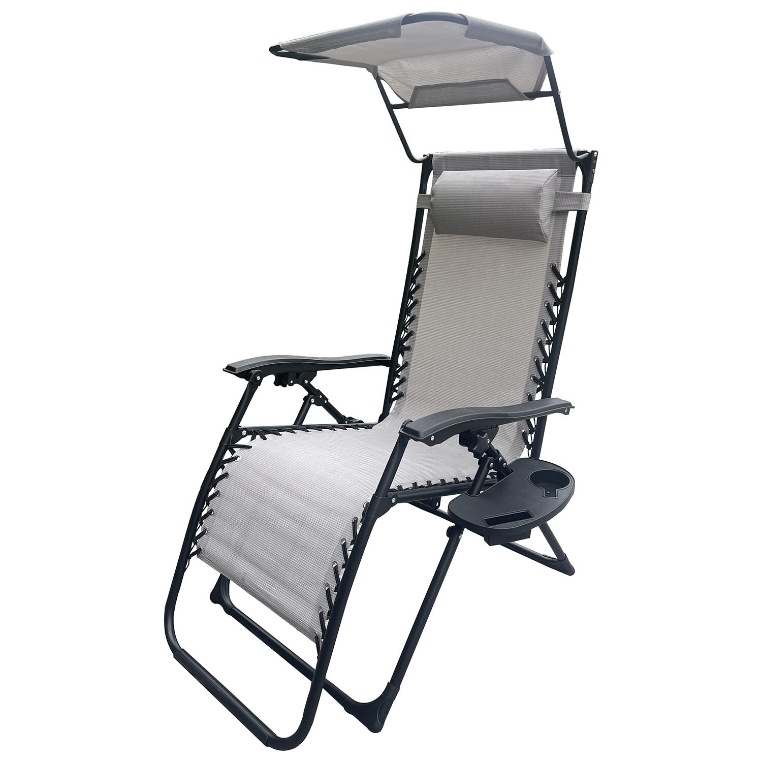Zero Gravity Chair Canopy and Cup Holder - Grey Image 3