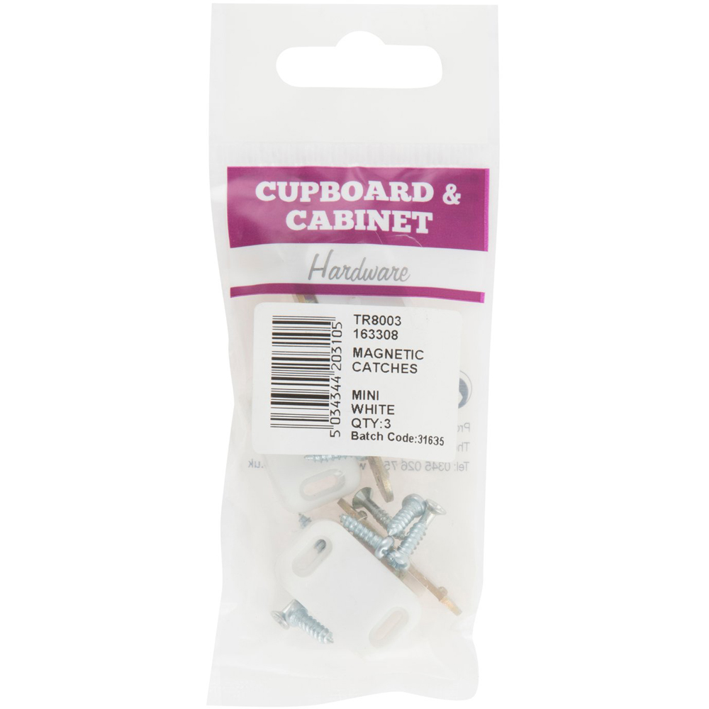 Hiatt White Mini Magnetic Catches Image 3