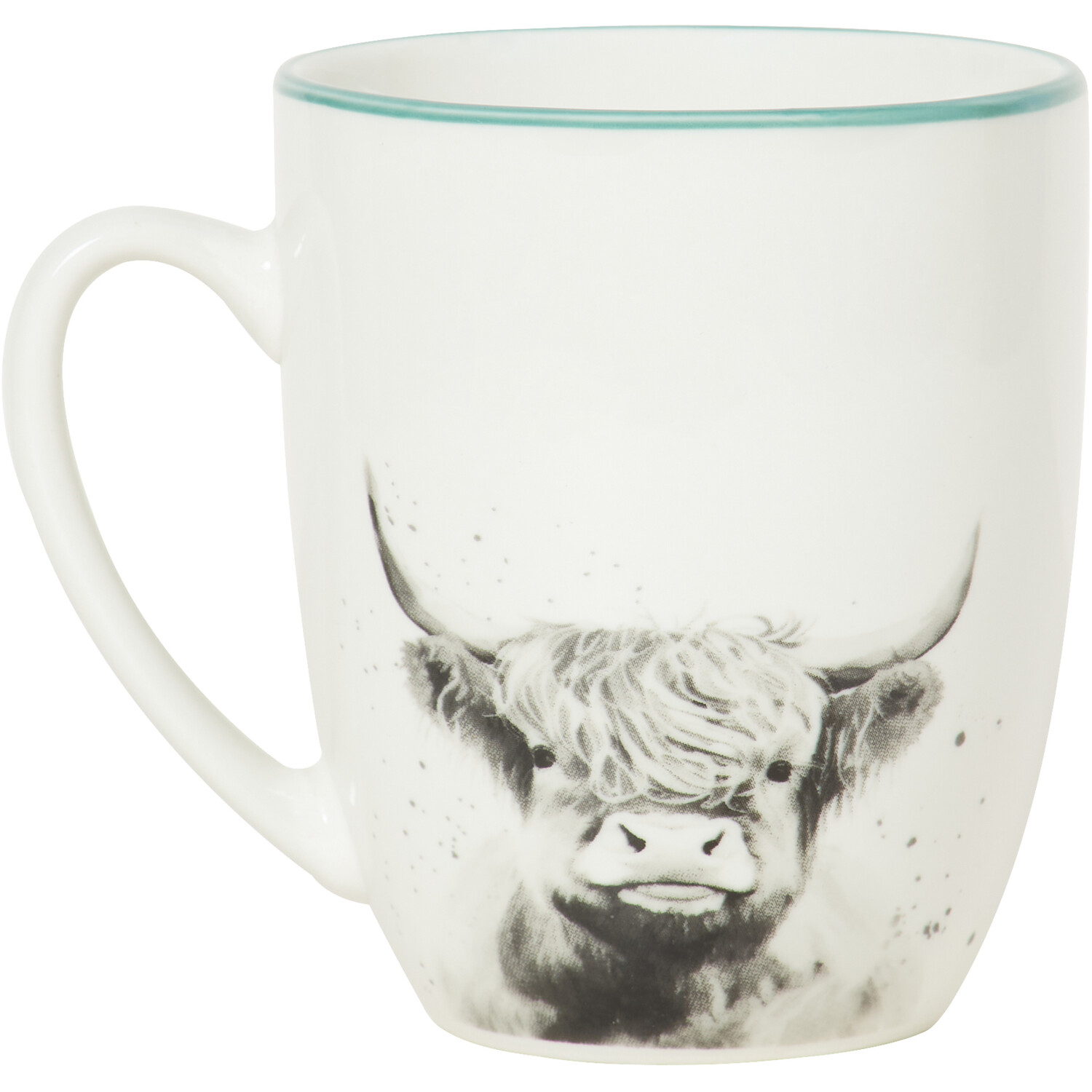Set of 4 Highland Cow Mugs White Image 4