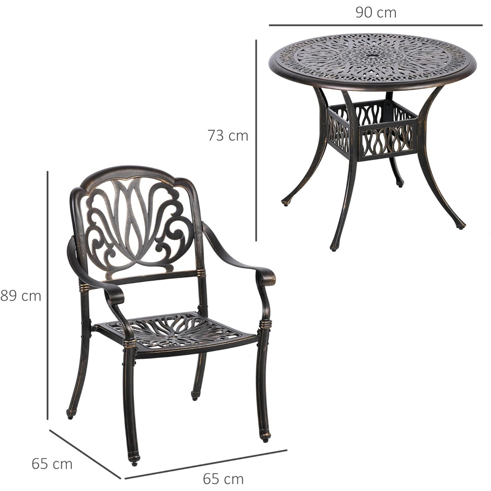 Outsunny 4 Seater Cast Aluminium Outdoor Dining Set Image 8
