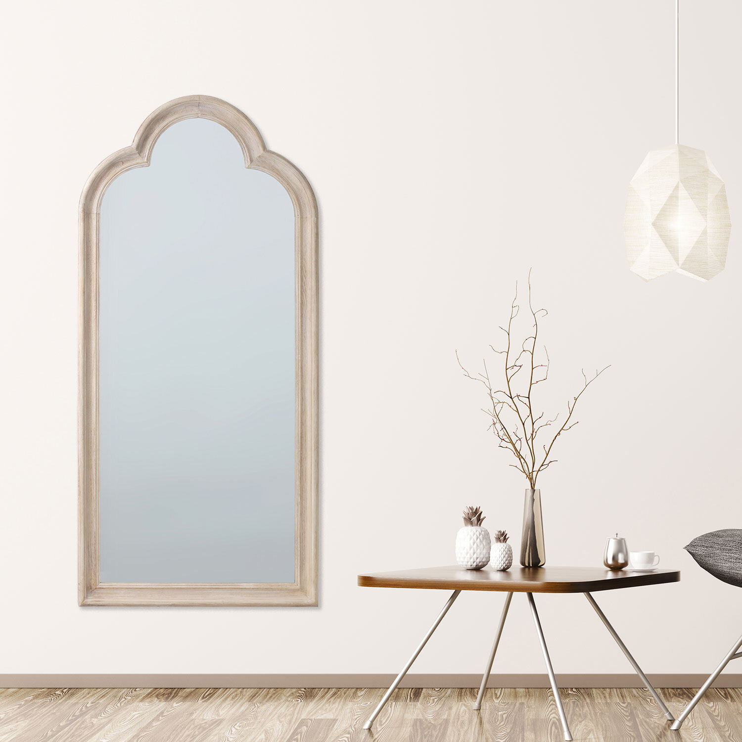 Maeve Washed Wooden Mirror - Wood Image 4