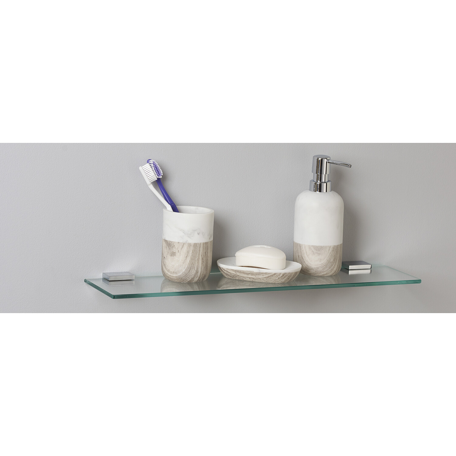 Holborn Single Tier Chrome Glass Shelf Image 2