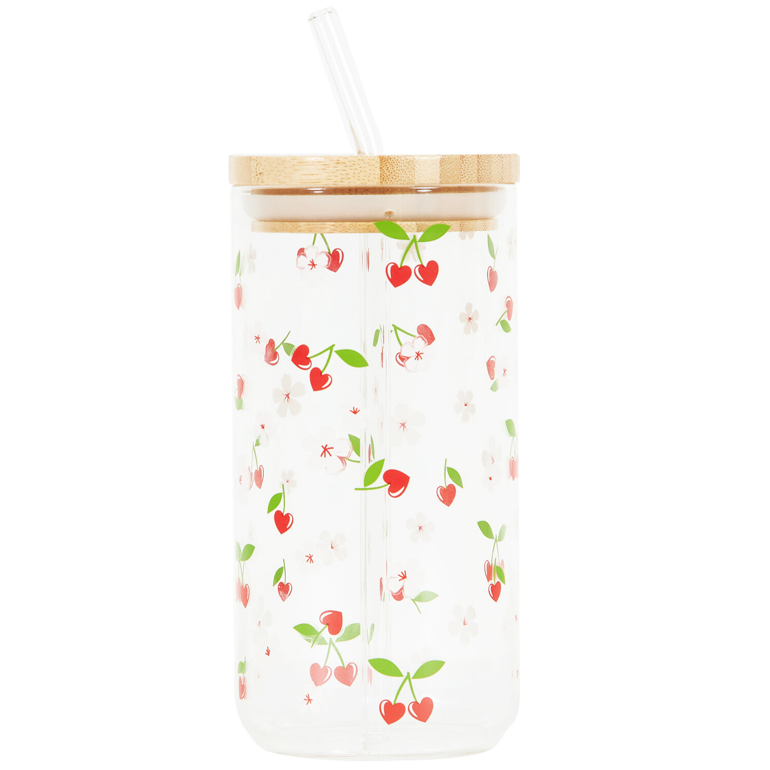 Mon Cheri Jar with Bamboo Lid and Glass Straw - Multicolour Image 2