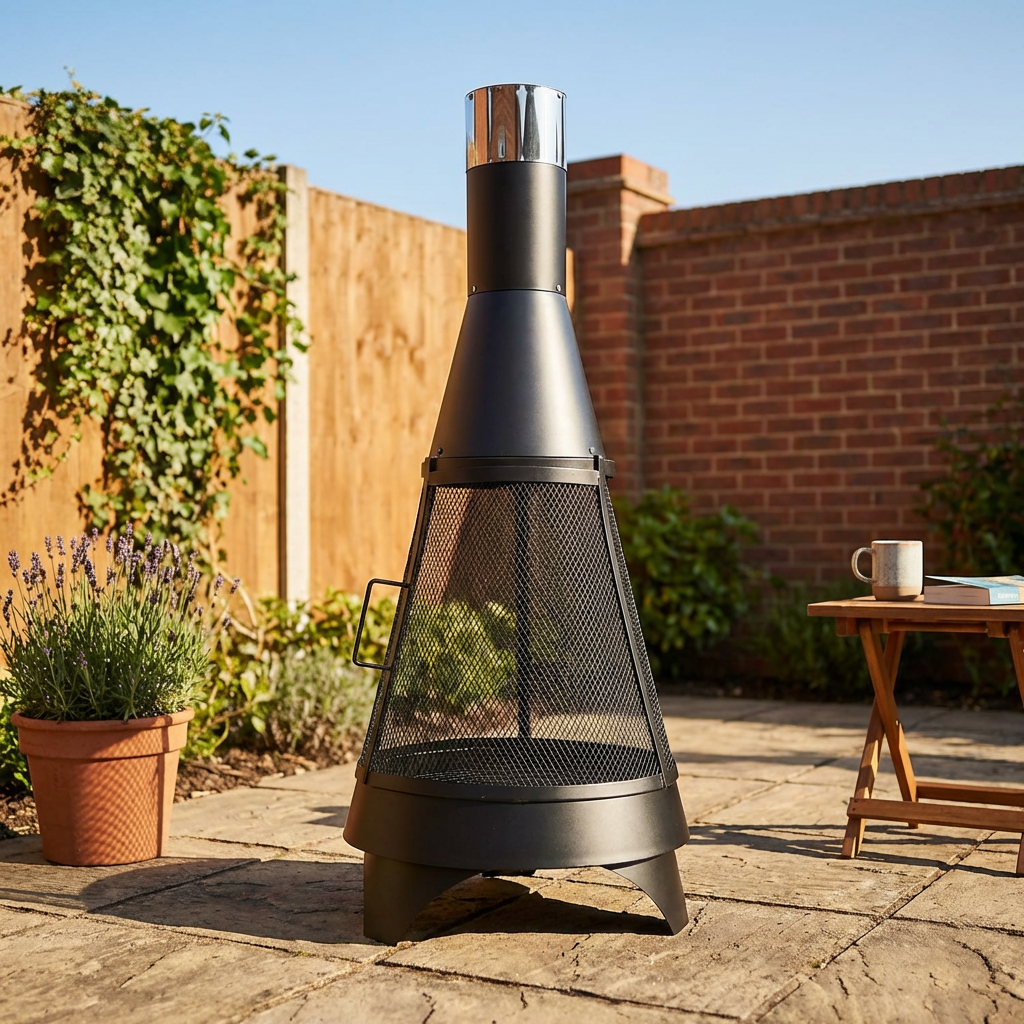 Contemporary 360 Mesh Chimenea - Black Image 4