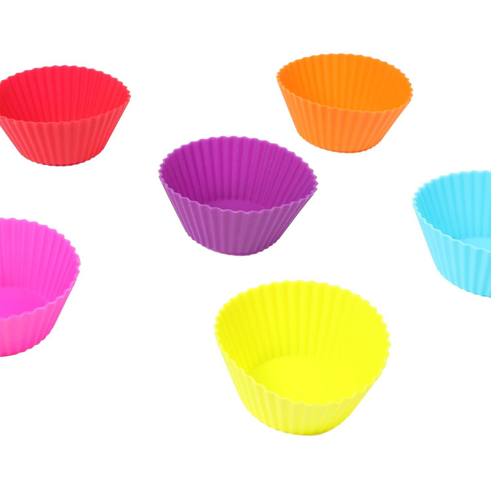 Pack of Six Kids Silicone Round Cupcake Moulds Image 2