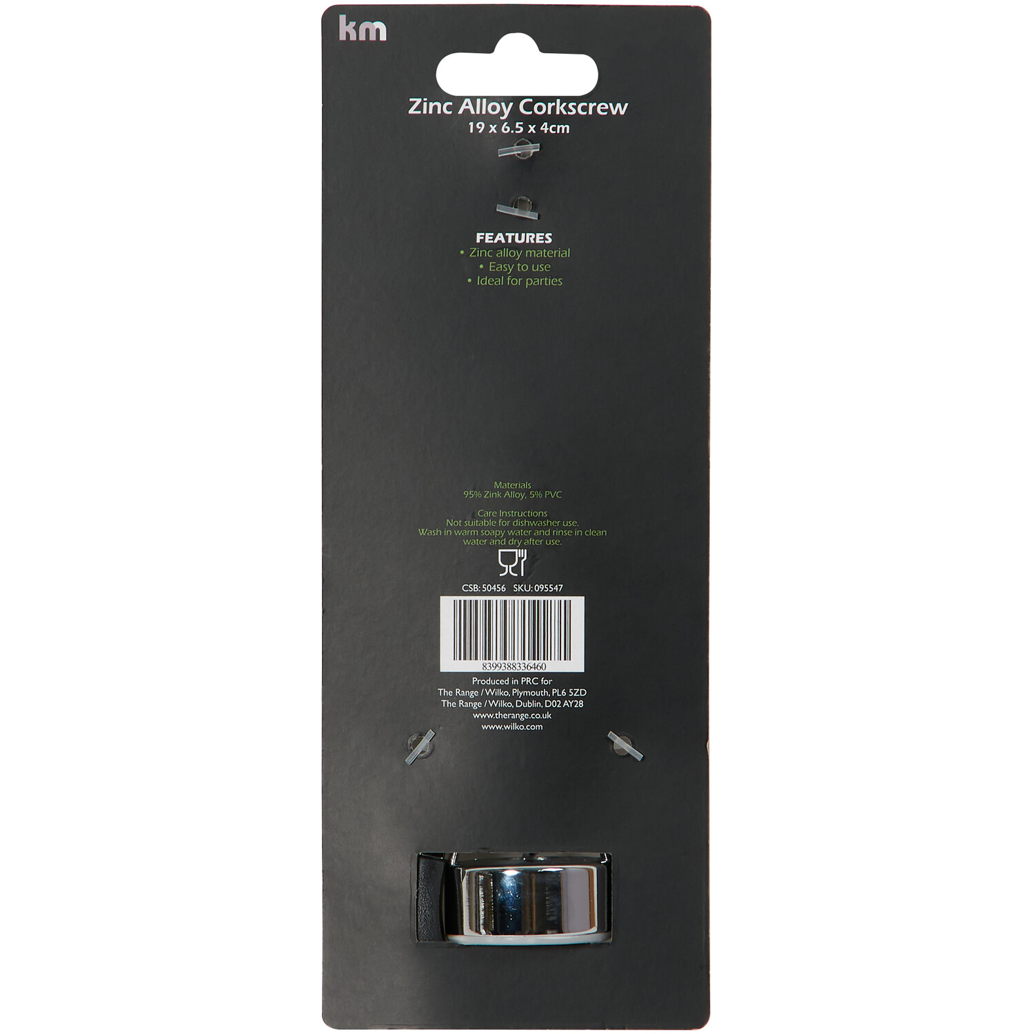 Kitchen Master Zinc Alloy Corkscrew - Chrome Image 2