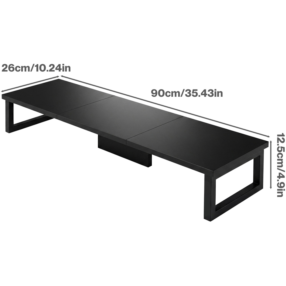 Levede Black Dual Screen Computer Monitor Stand Riser 90cm Image 9