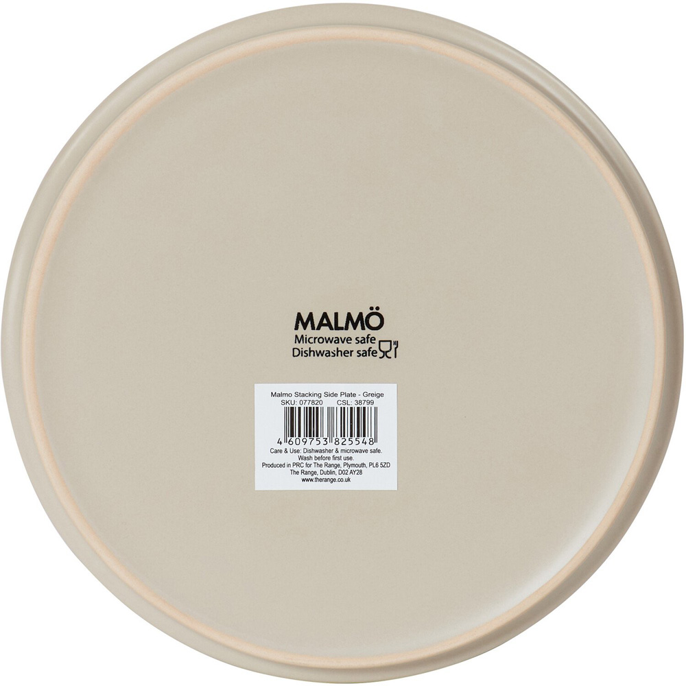 Malmo Stacking Side Plate - Greige Image 8