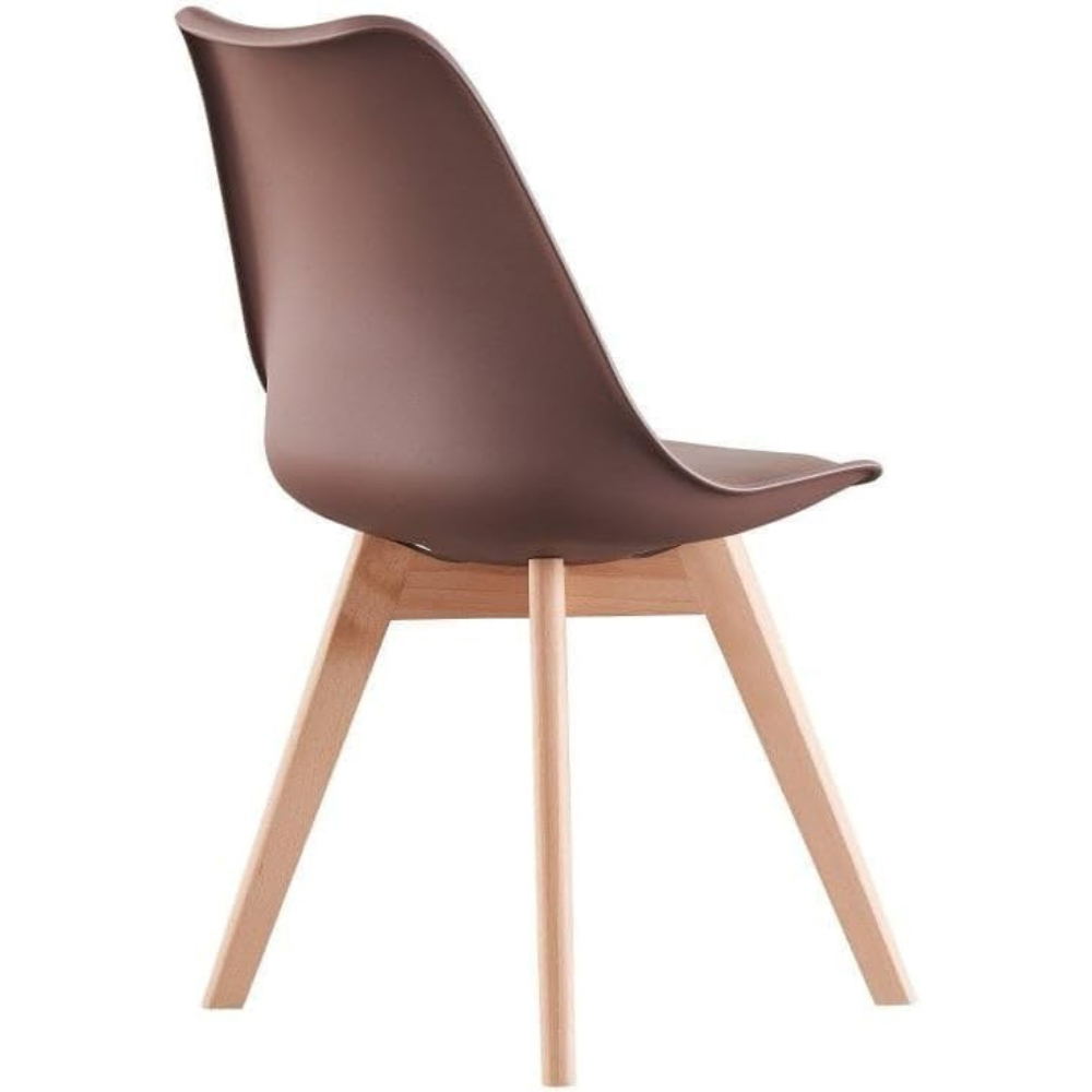 Life Interiors Lorenzo Brown Faux Leather Plastic Dining Chairs Set of 6 Image 4