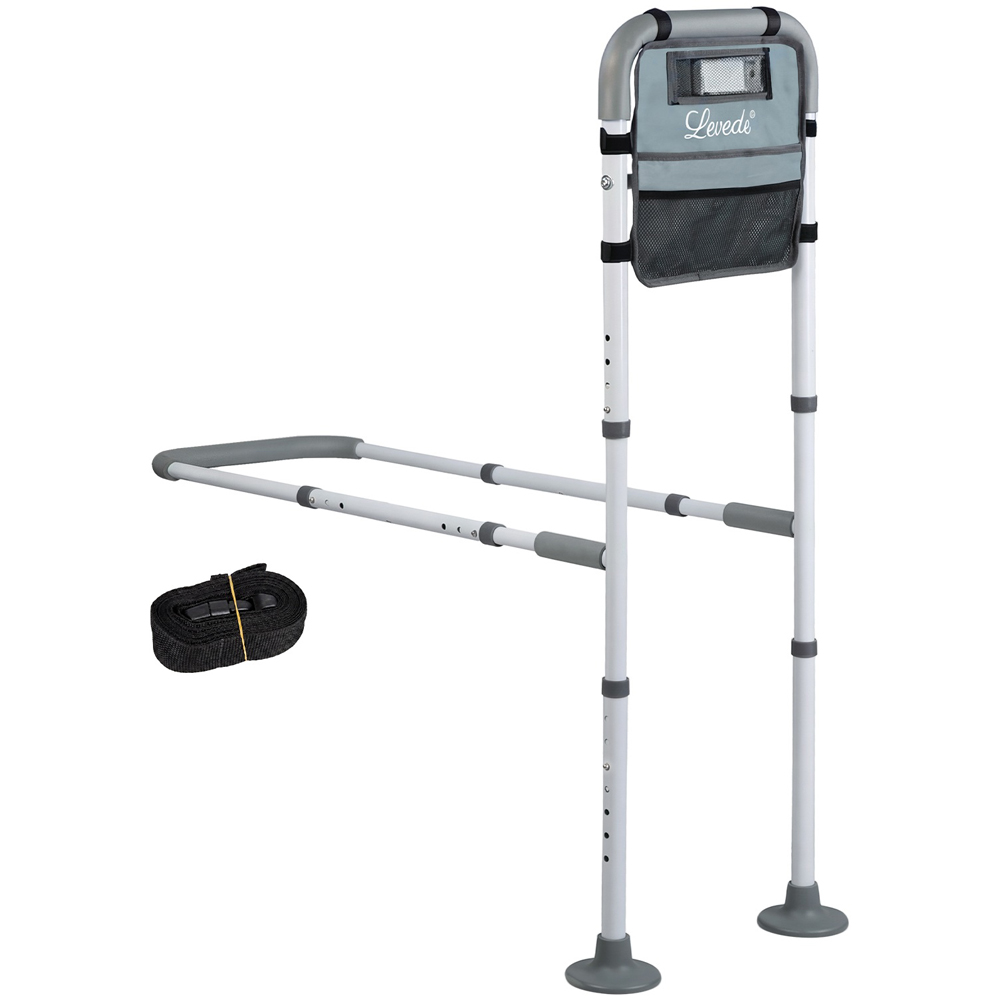 Levede Adjustable Bed Rail with LED Sensor Light and Storage Pocket Image 3
