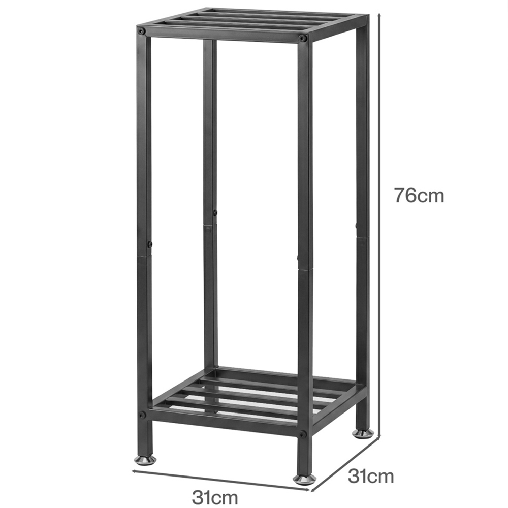 Levede 2-Tier Black Metal Plant Stand Image 9