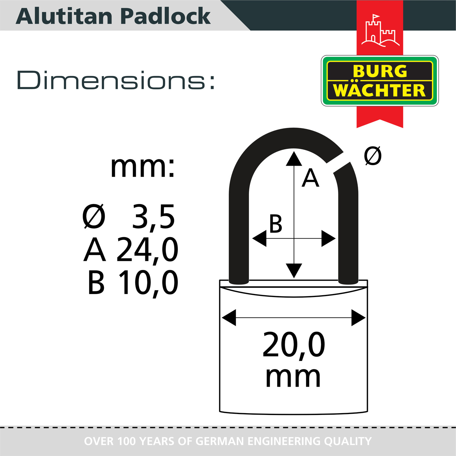Pack of 2 Long Shackle Aluminium 20mm Padlocks  Silver Image 6