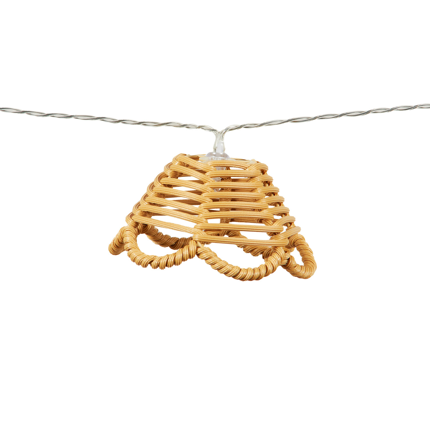 Brown 10 LED Wicker Flower Solar String Light Image 4