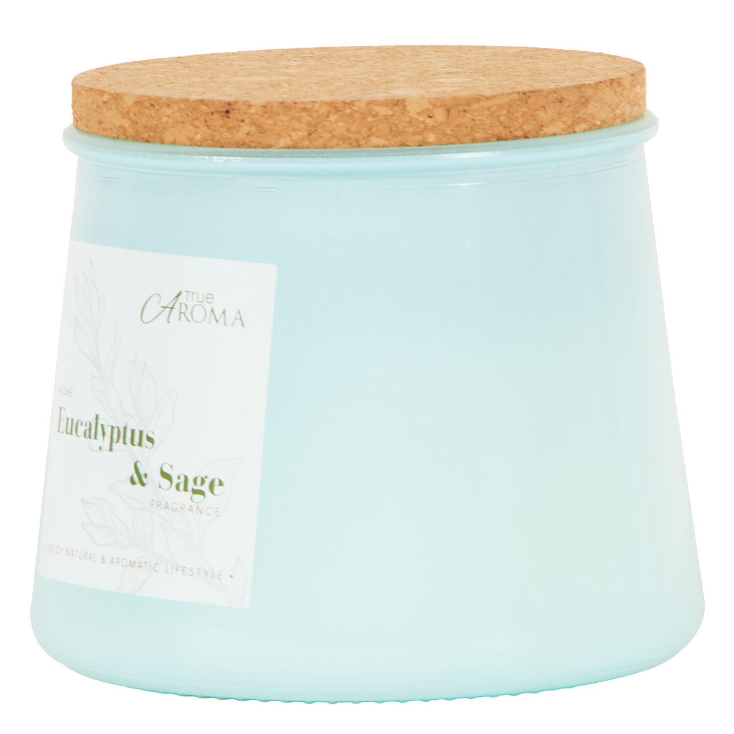 Eucalyptus and Sage Cork Candle - Blue Image 2