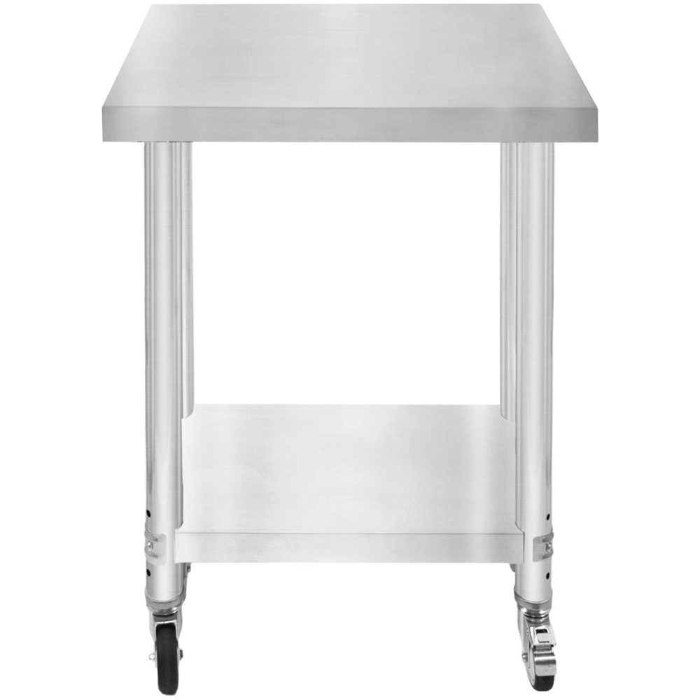 KuKoo Single Shelf Commercial Kitchen Work Table with Wheels 60 x 45 x ...
