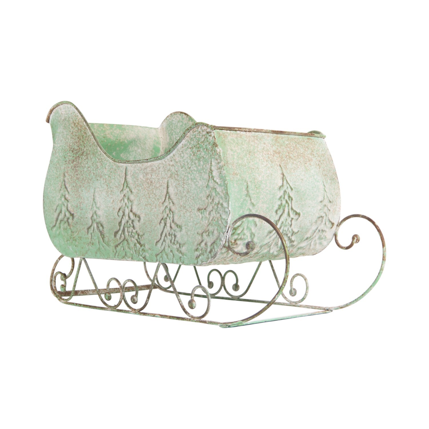 Rustic Metal Sleigh Green Image 5