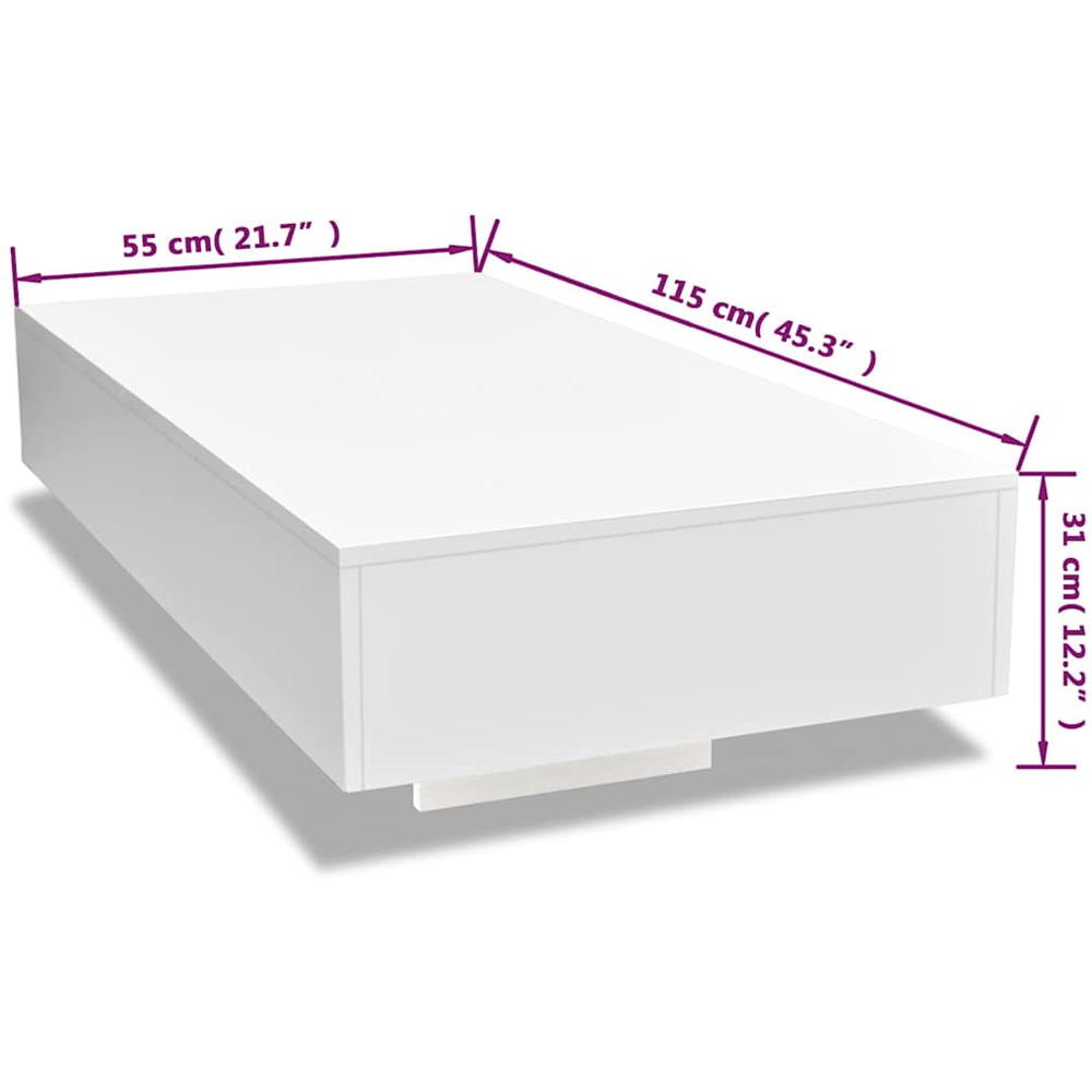 Walplus High Gloss White Coffee Table Image 6