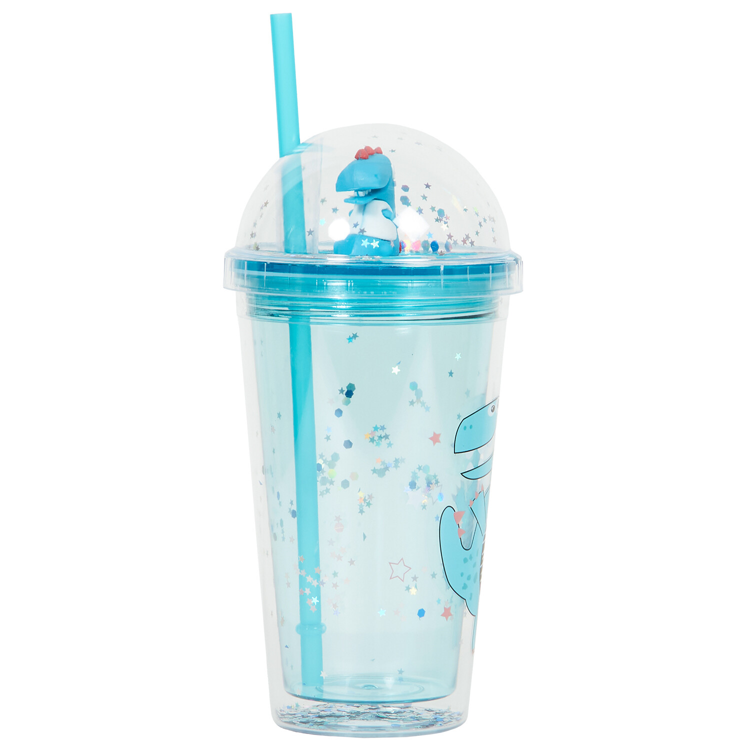 Dinosaur Tumbler with Straw 470ml - Blue Image 2
