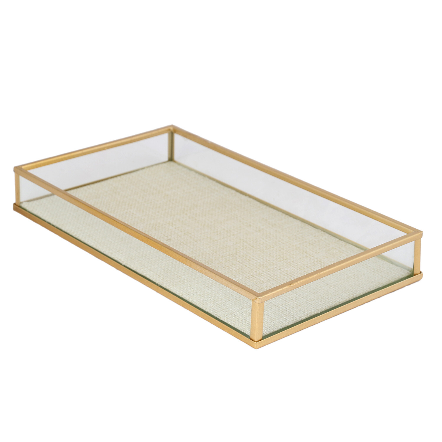 Gold Metal Tray Set of 2 Image 2